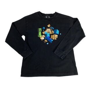Mojang - Jinx Kid’s Minecraft Black Long Sleeve Tee